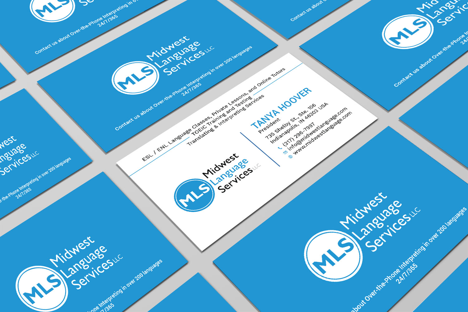 Business Card Design by Tripti Ranjan Gain for Midwest Language Services, LLC | Design #17732983