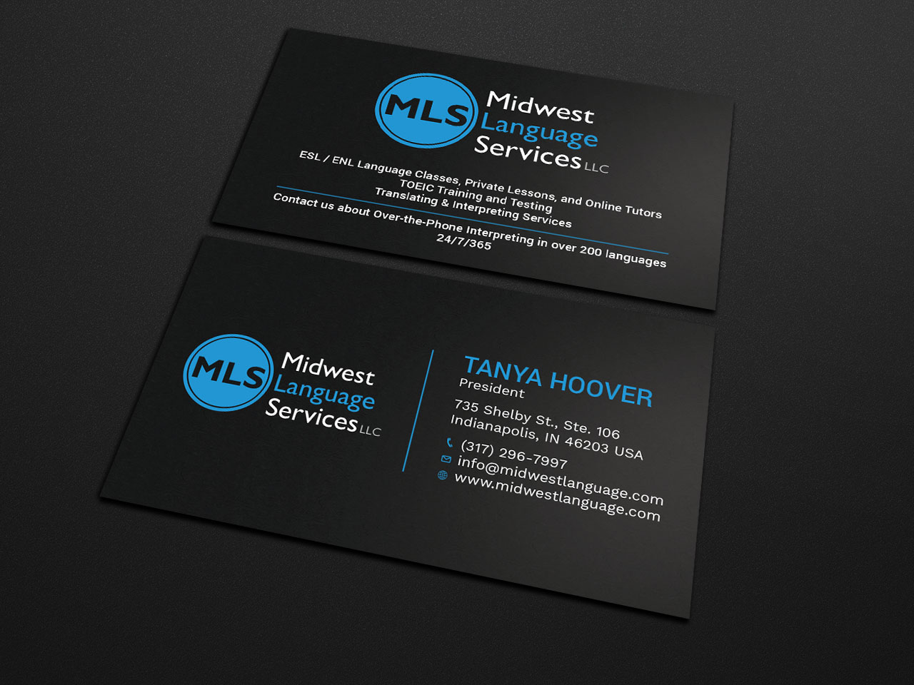 Business Card Design by Tripti Ranjan Gain for Midwest Language Services, LLC | Design #17732985