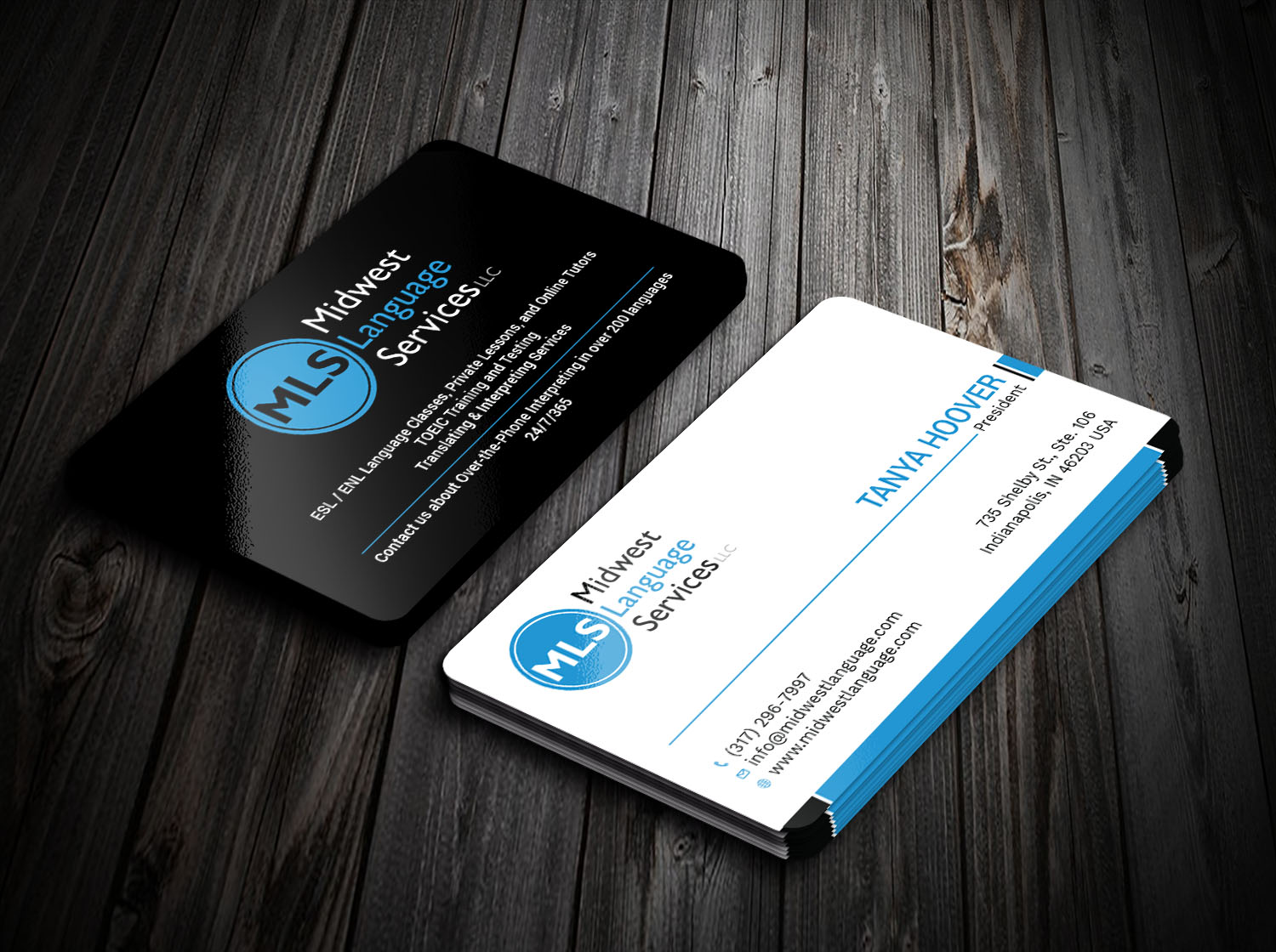 Business Card Design by Tripti Ranjan Gain for Midwest Language Services, LLC | Design #17735509