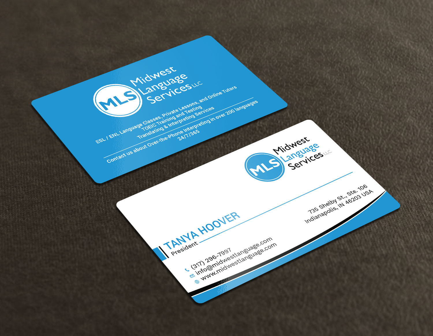 Design de Carte de Visite par Tripti Ranjan Gain pour Midwest Language Services, LLC | Design #17735721