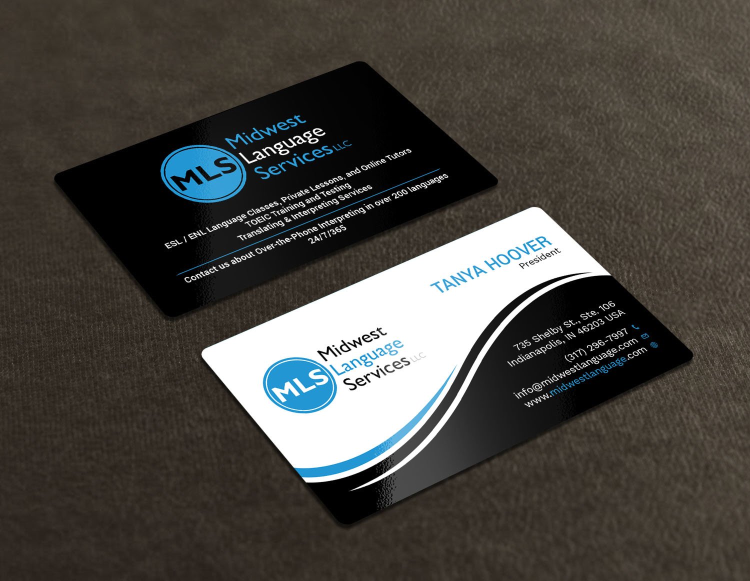 Business Card Design by Tripti Ranjan Gain for Midwest Language Services, LLC | Design #17735776