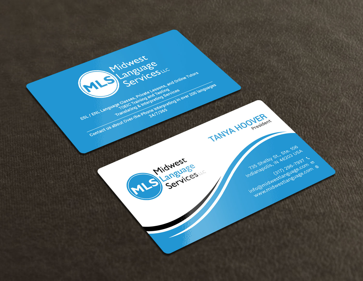 Business Card Design by Tripti Ranjan Gain for Midwest Language Services, LLC | Design #17735777