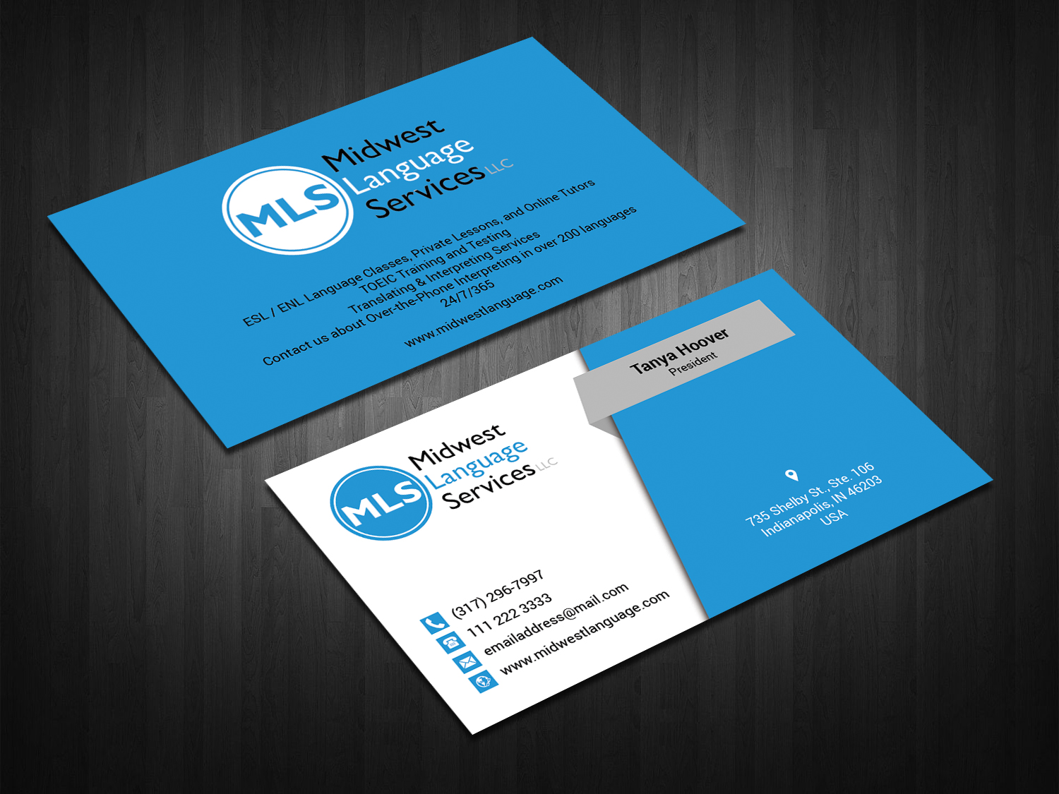 Visitenkarten-Design von zahidrabby.bigc für Midwest Language Services, LLC | Design #17769730