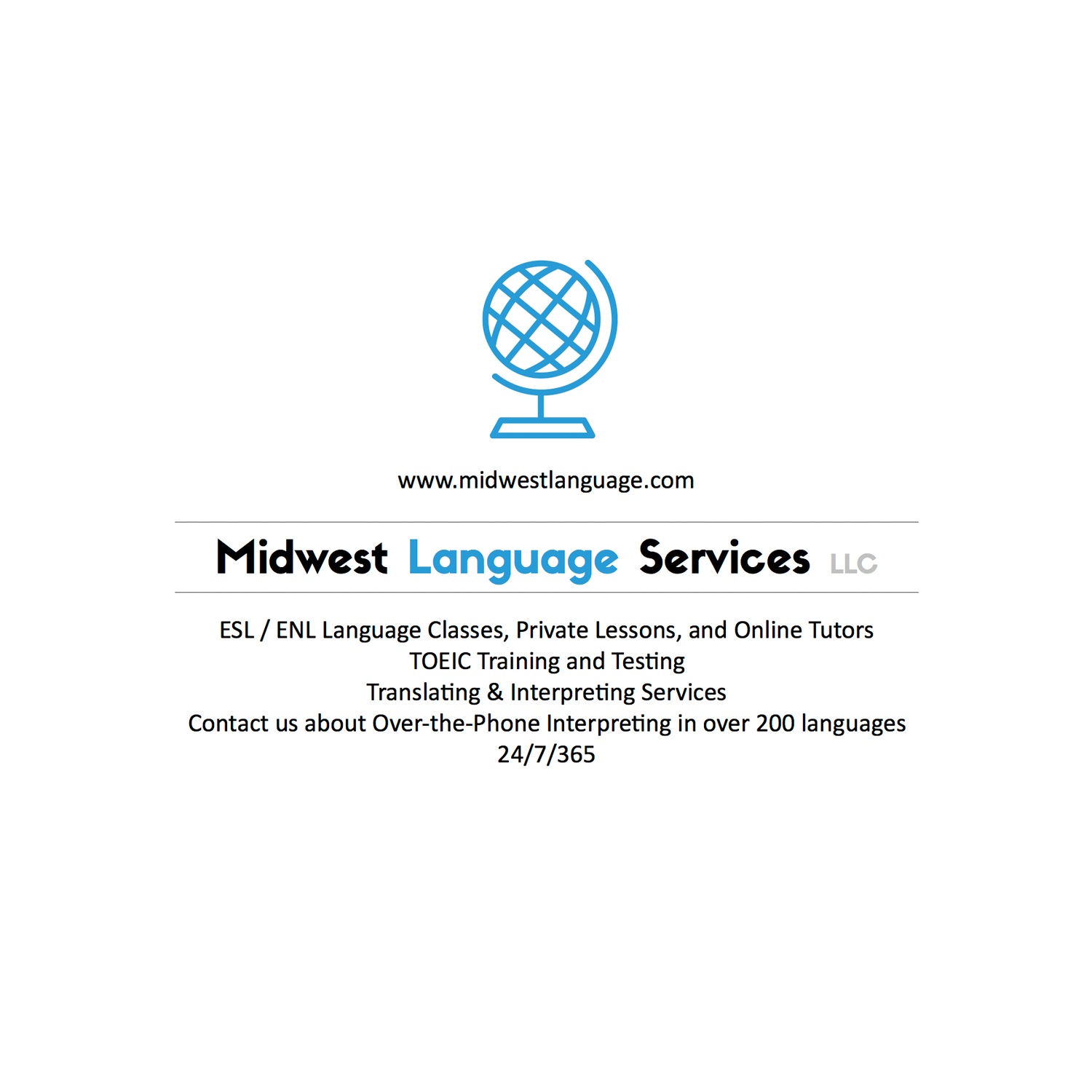 Diseño de Tarjeta de Presentación por JulianaWong para Midwest Language Services, LLC | Diseño #17732783