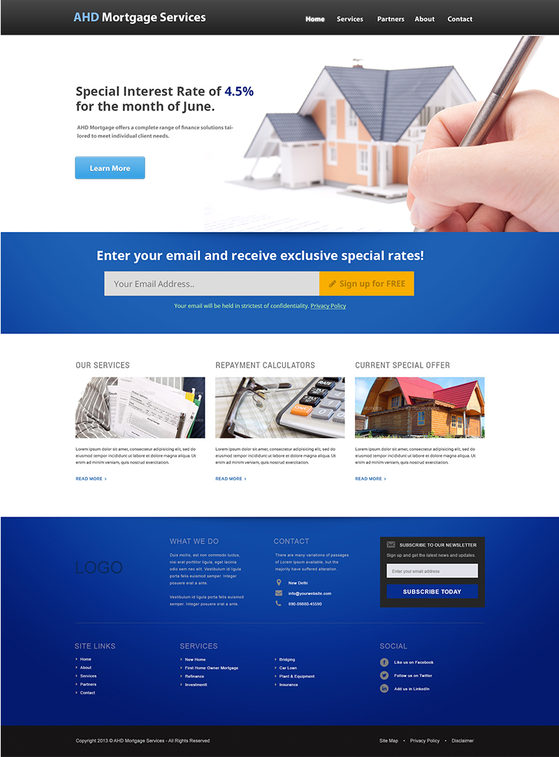 Web-Design von Emmanuel für AHD Mortgage Services | Design #2769759