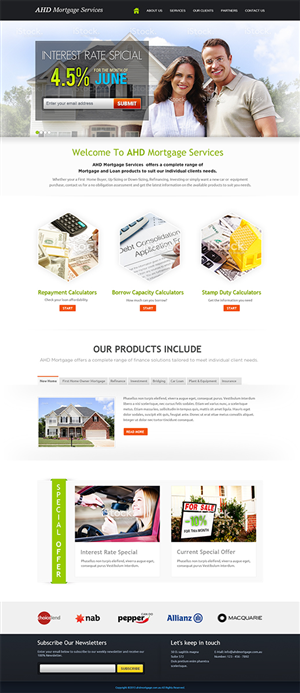 Web-Design von Mayank Patel für AHD Mortgage Services | Design: #2773501