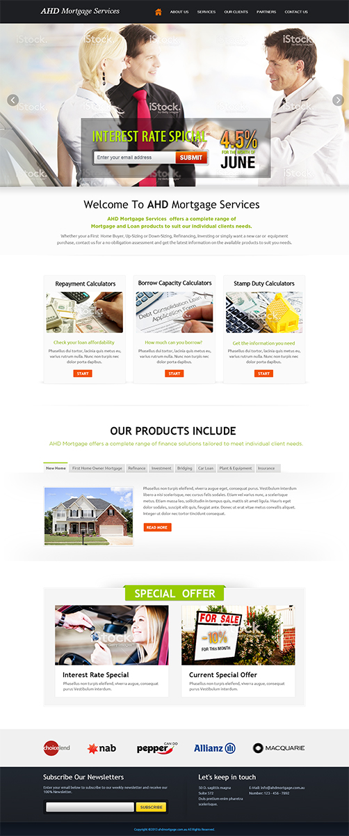 Web-Design von Mayank Patel für AHD Mortgage Services | Design #2774438