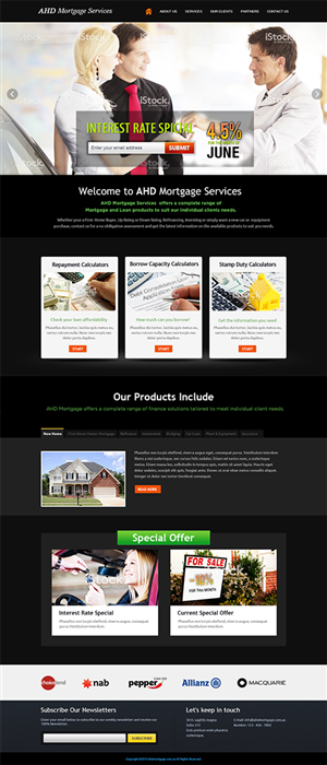 Web-Design von Mayank Patel für AHD Mortgage Services | Design: #2791893