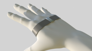 3D design of a mouse controller in the palm of the user's hand | 3D Design by Freddy Jackson