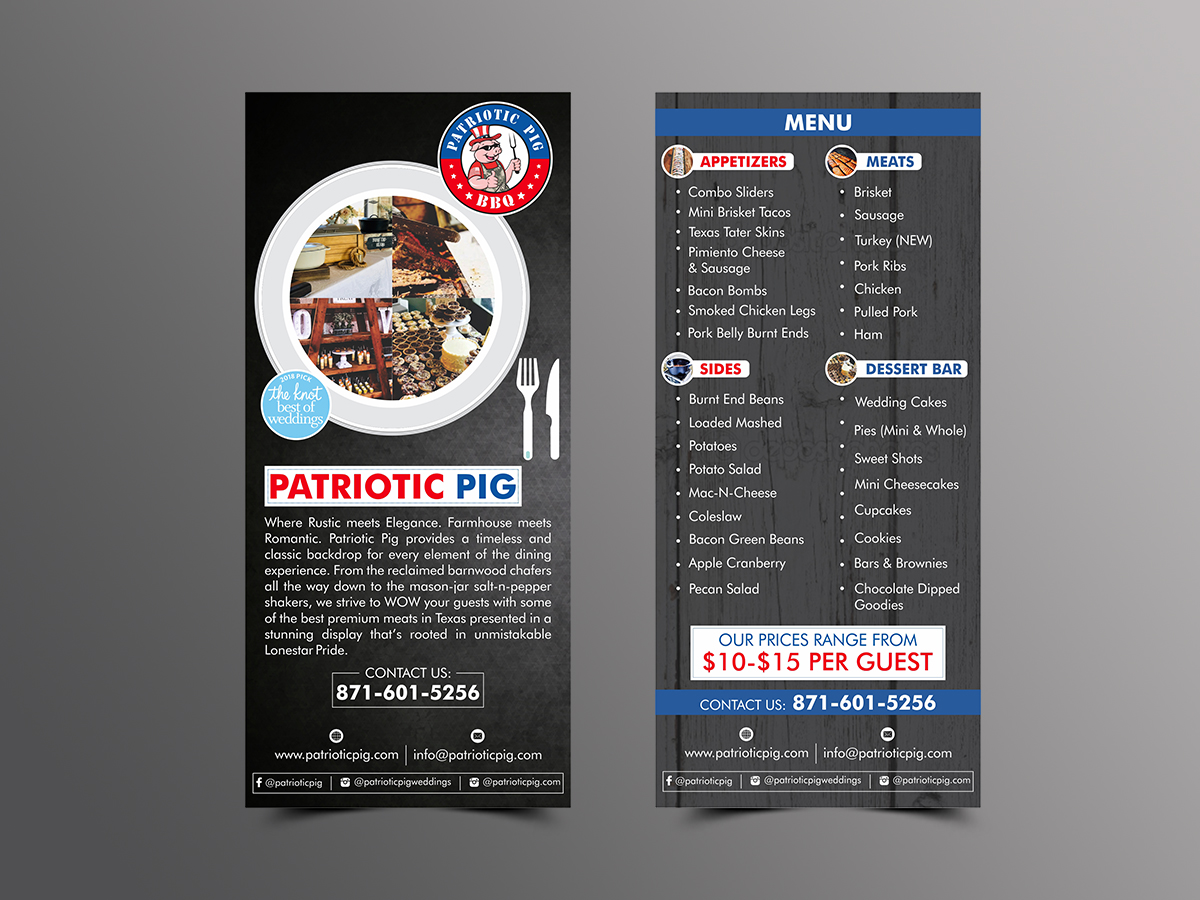 traditional feminine catering flyer design for patriotic pig by patriotic flyer