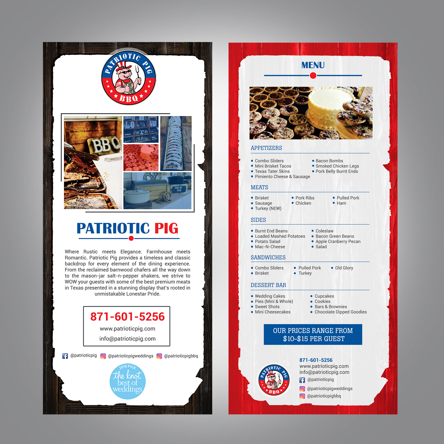 traditional feminine catering flyer design for patriotic pig by