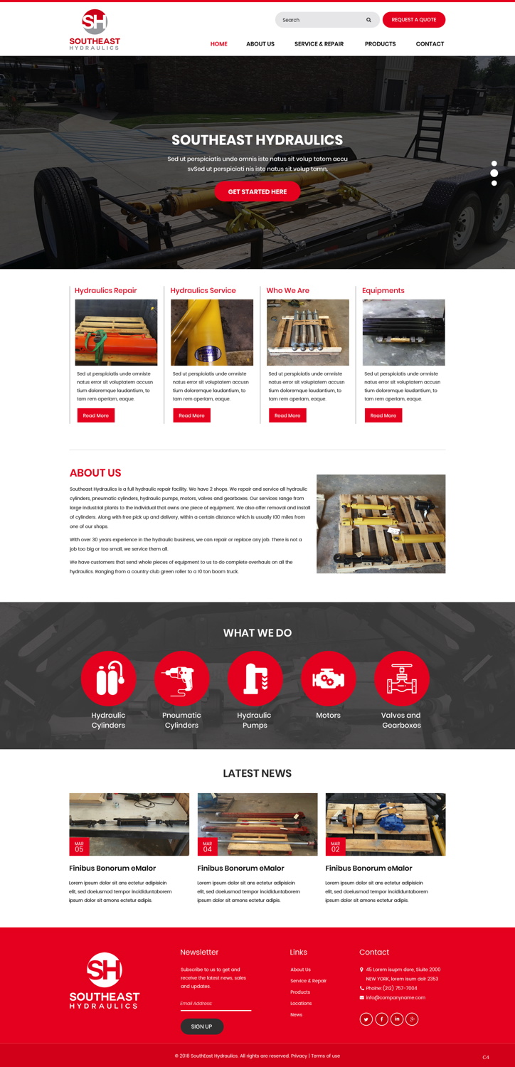 Diseño Web por pb para Southeast Hydraulics | Diseño #17938355
