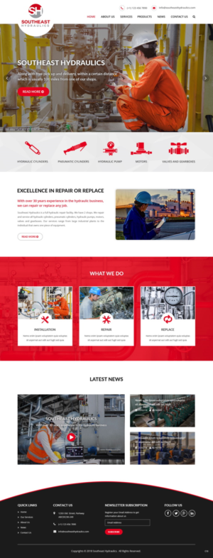 Diseño Web por pb para Southeast Hydraulics | Diseño: #17938361