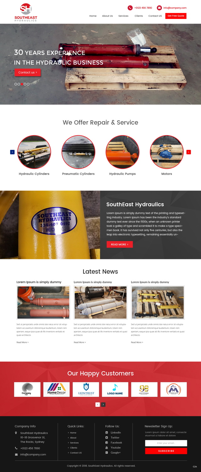 Web Design by pb for Southeast Hydraulics | Design #17938363
