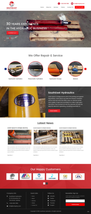 Diseño Web por pb para Southeast Hydraulics | Diseño: #17938363