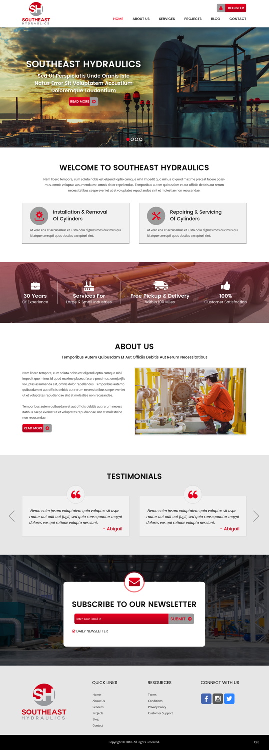Diseño Web por pb para Southeast Hydraulics | Diseño #17938364