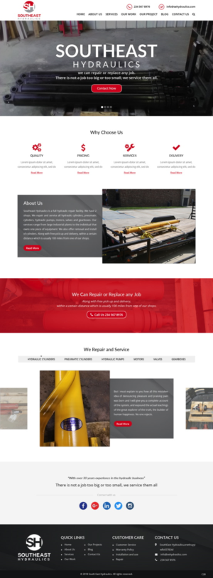 Diseño Web por pb para Southeast Hydraulics | Diseño: #17938368