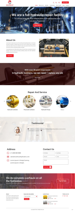 Diseño Web por pb para Southeast Hydraulics | Diseño: #17938369