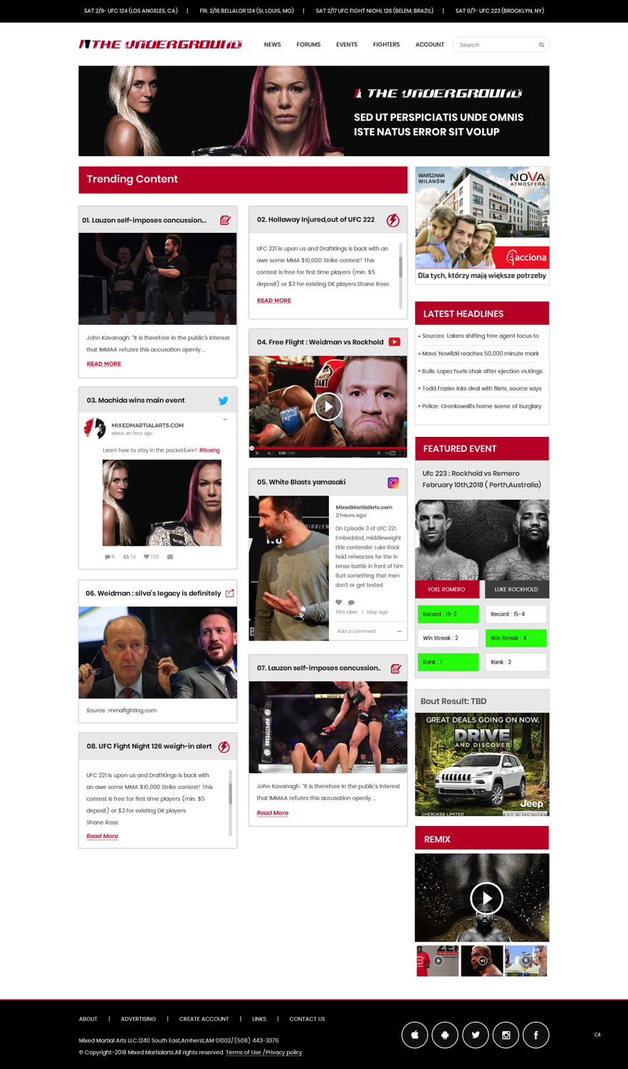 Web Design by pb for Mixedmartialarts LLC | Design #17748987