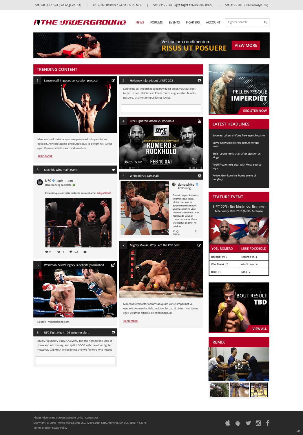 Web-Design von pb für Mixedmartialarts LLC | Design #17748996