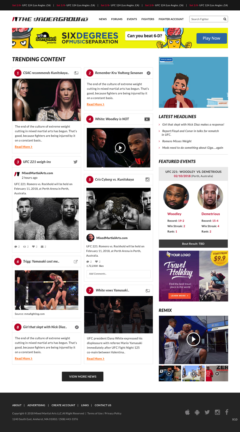 Web-Design von pb für Mixedmartialarts LLC | Design #17748998