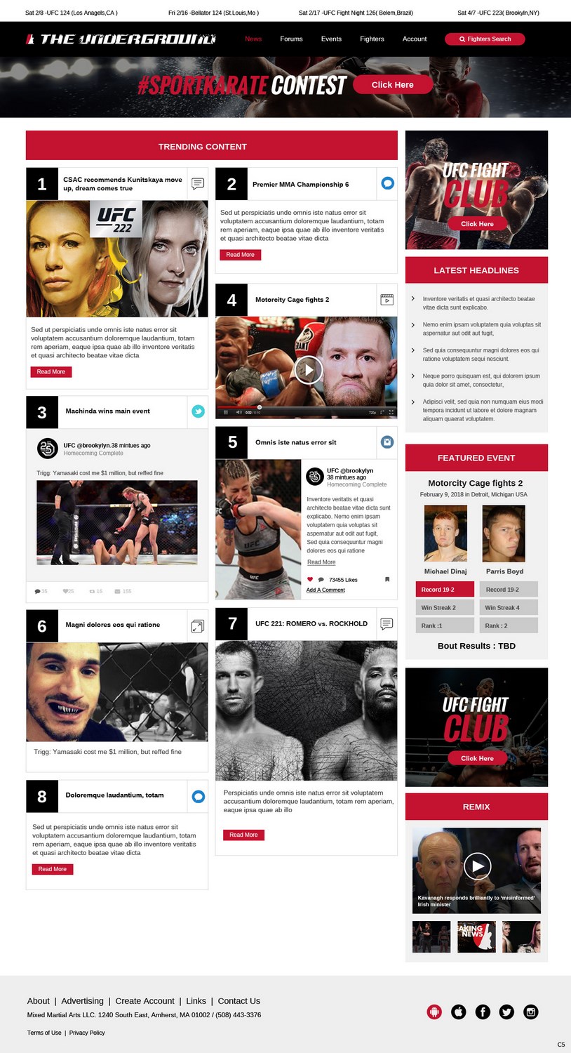 Web-Design von pb für Mixedmartialarts LLC | Design #17767868