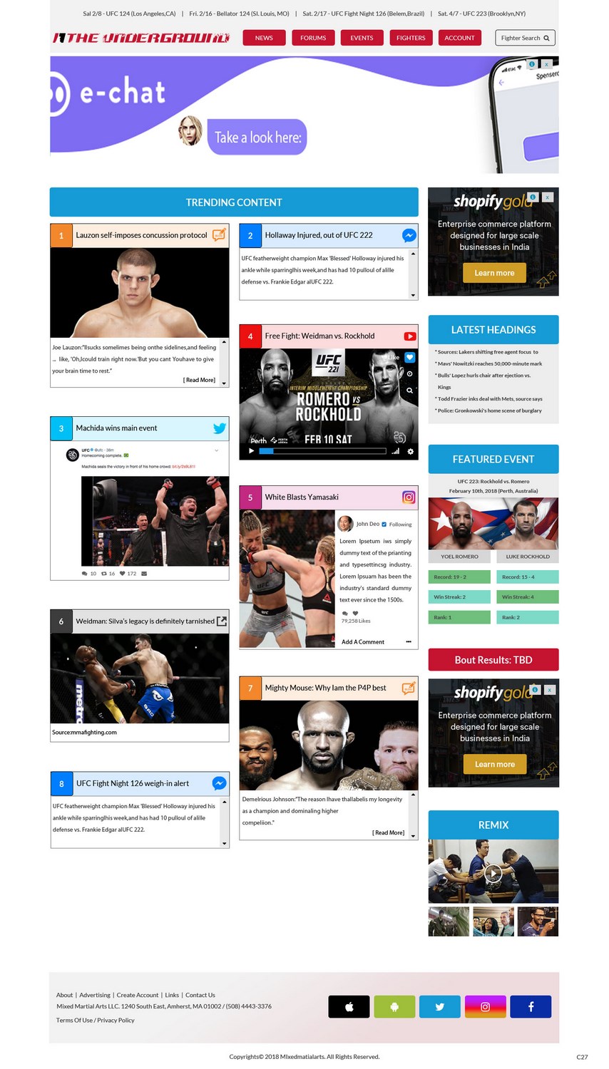 Diseño Web por pb para Mixedmartialarts LLC | Diseño #17767869