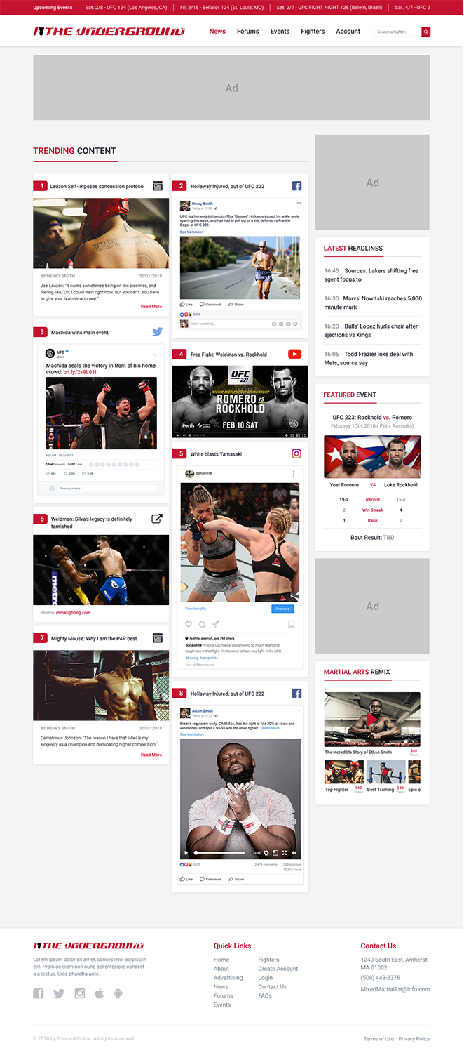 Web Design by Sadek for Mixedmartialarts LLC | Design #17793515