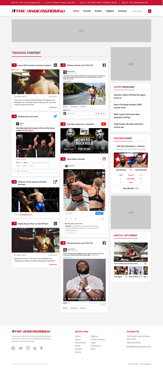 Web Design by Sadek for Mixedmartialarts LLC | Design #17793693