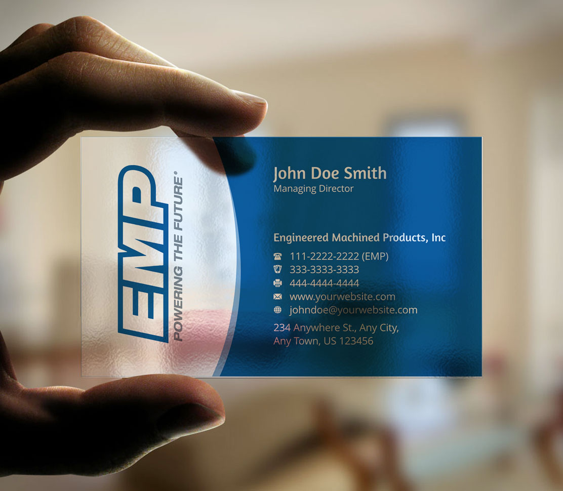 Business Card Design by INDIAN_Ashok for Engineered Machined Products, Inc | Design #17740672
