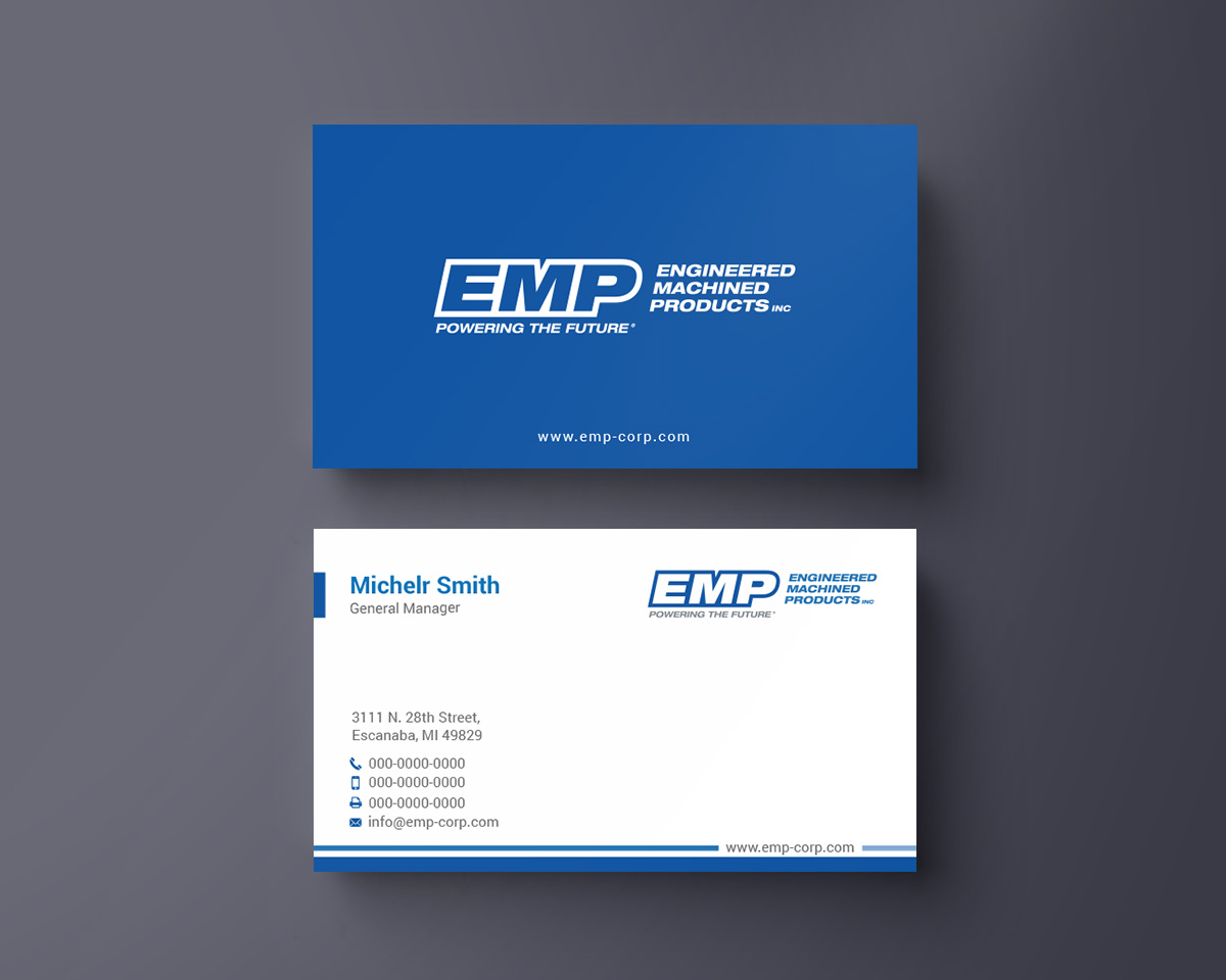 Business Card Design by Right_D for Engineered Machined Products, Inc | Design #17745133