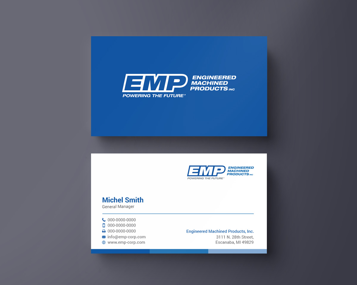 Business Card Design by Right_D for Engineered Machined Products, Inc | Design #17745134