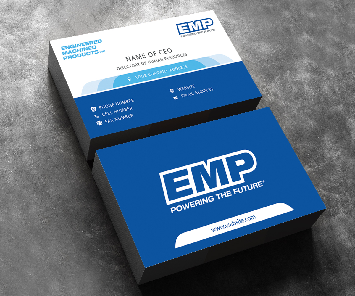 Business Card Design by M6G for Engineered Machined Products, Inc | Design #17834004