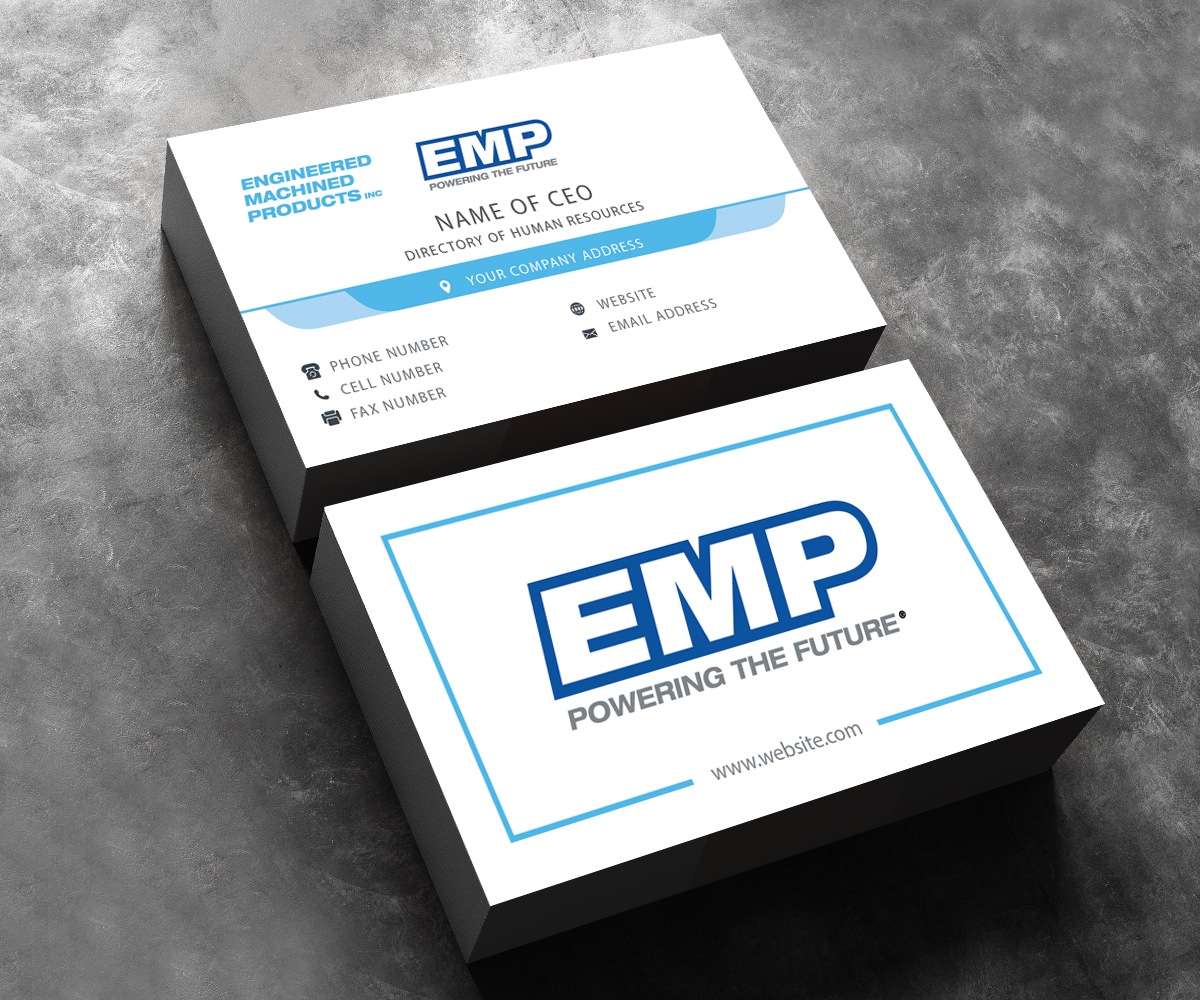 Business Card Design by M6G for Engineered Machined Products, Inc | Design #17834046
