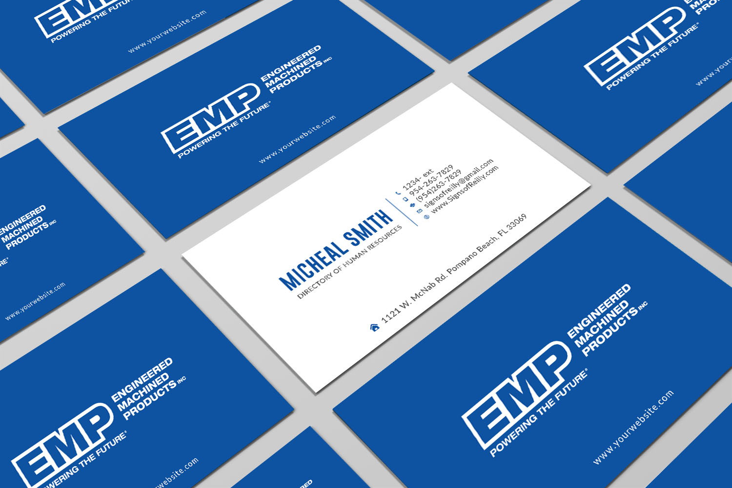 Business Card Design by Tripti Ranjan Gain for Engineered Machined Products, Inc | Design #17746794