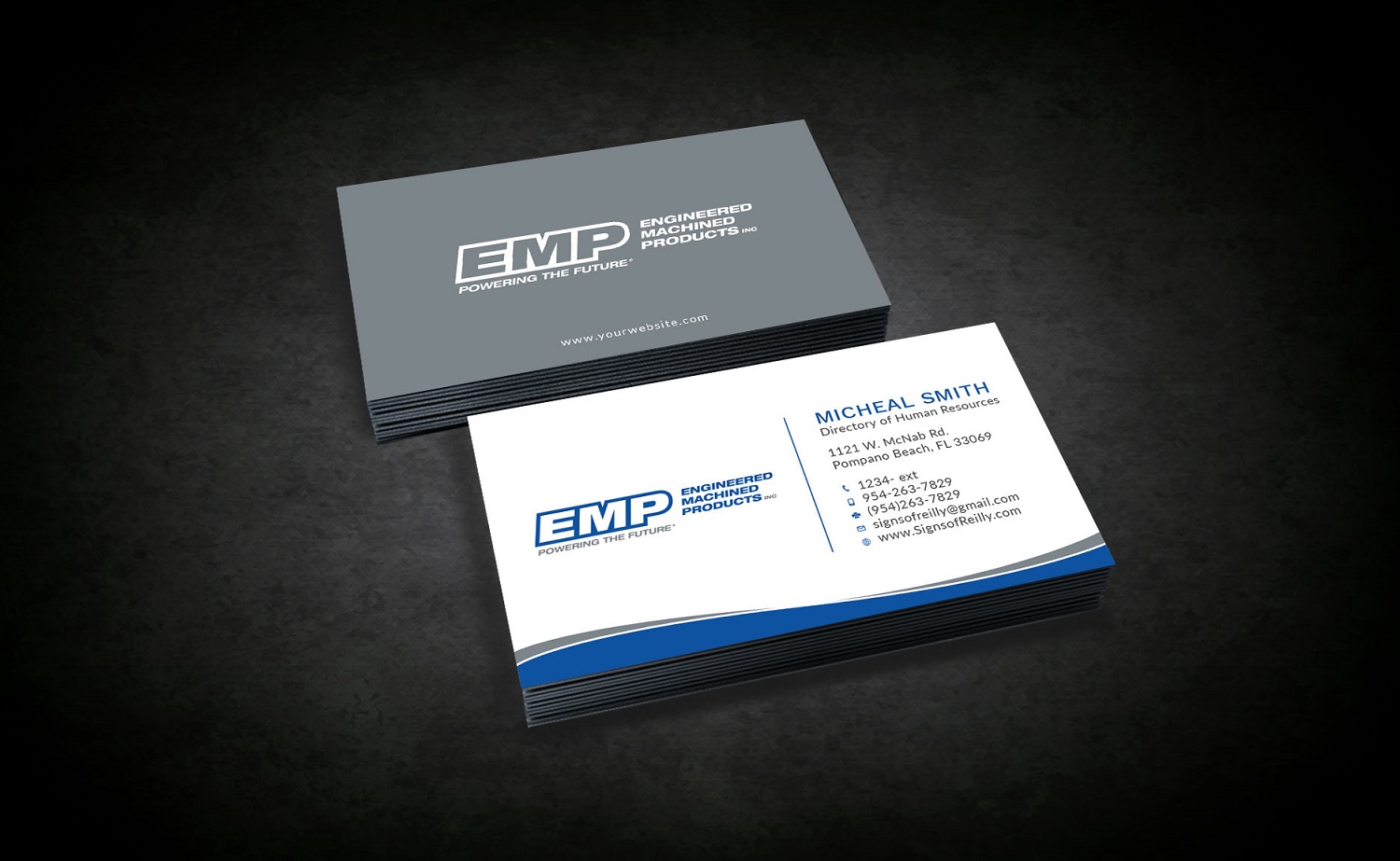 Business Card Design by Tripti Ranjan Gain for Engineered Machined Products, Inc | Design #17746857