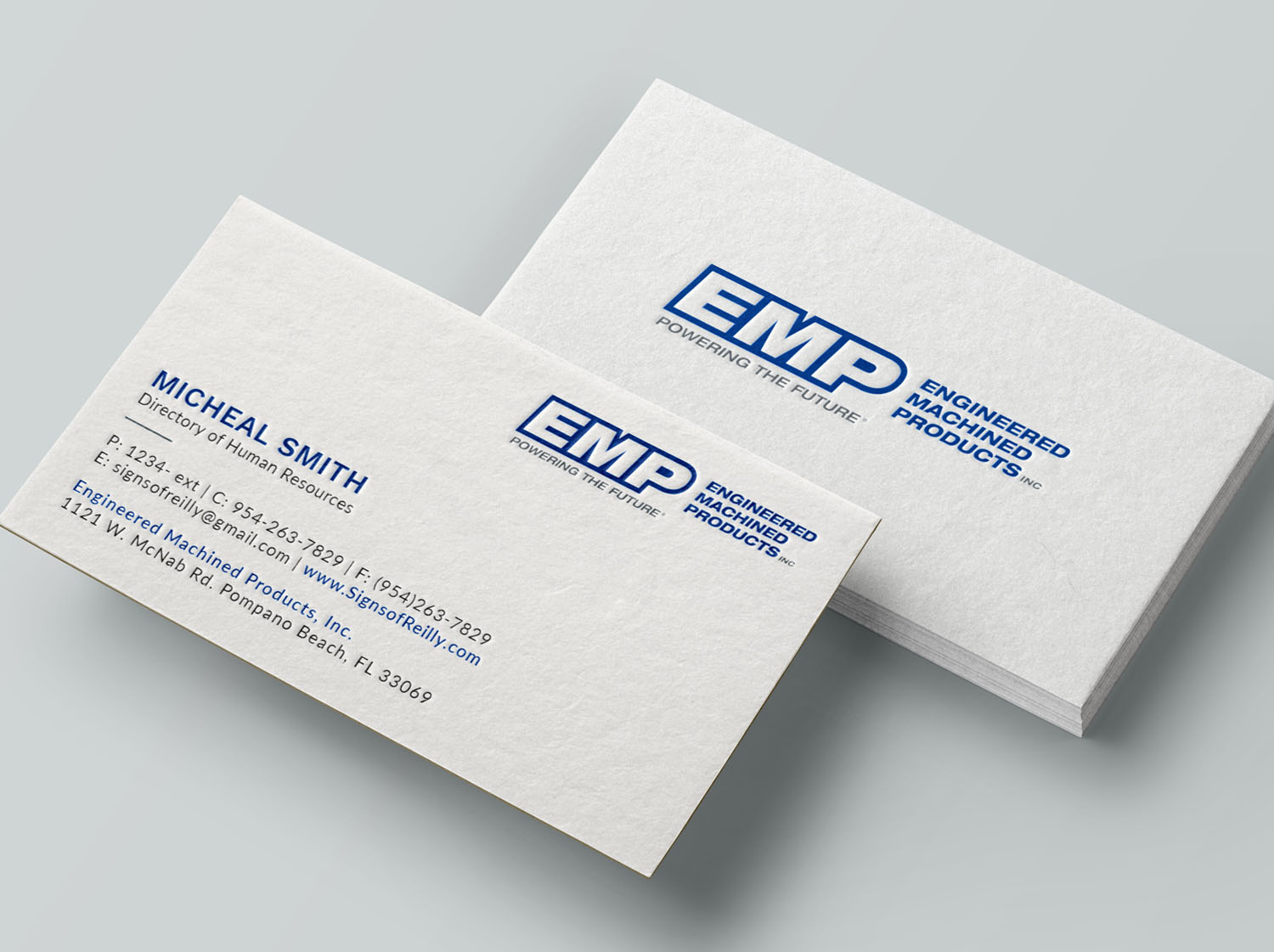Business Card Design by Tripti Ranjan Gain for Engineered Machined Products, Inc | Design #17746896