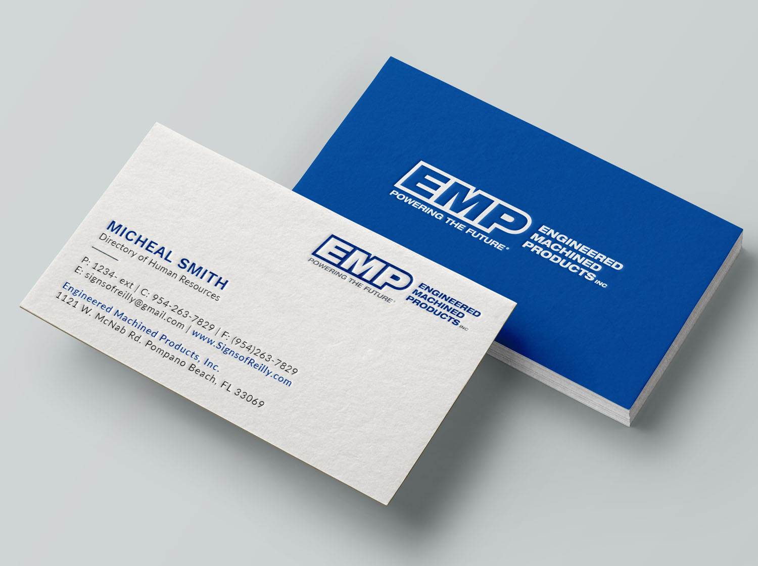 Business Card Design by Tripti Ranjan Gain for Engineered Machined Products, Inc | Design #17746897