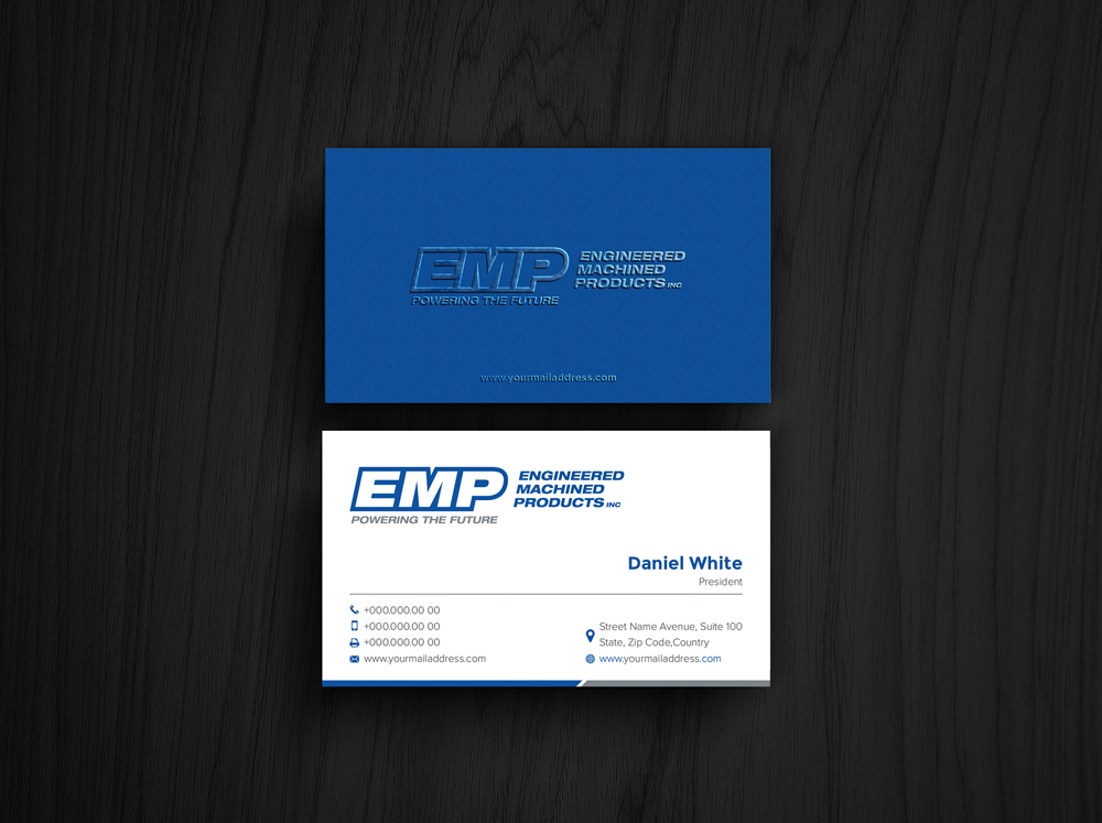 Business Card Design by alex_etel for Engineered Machined Products, Inc | Design #17843076