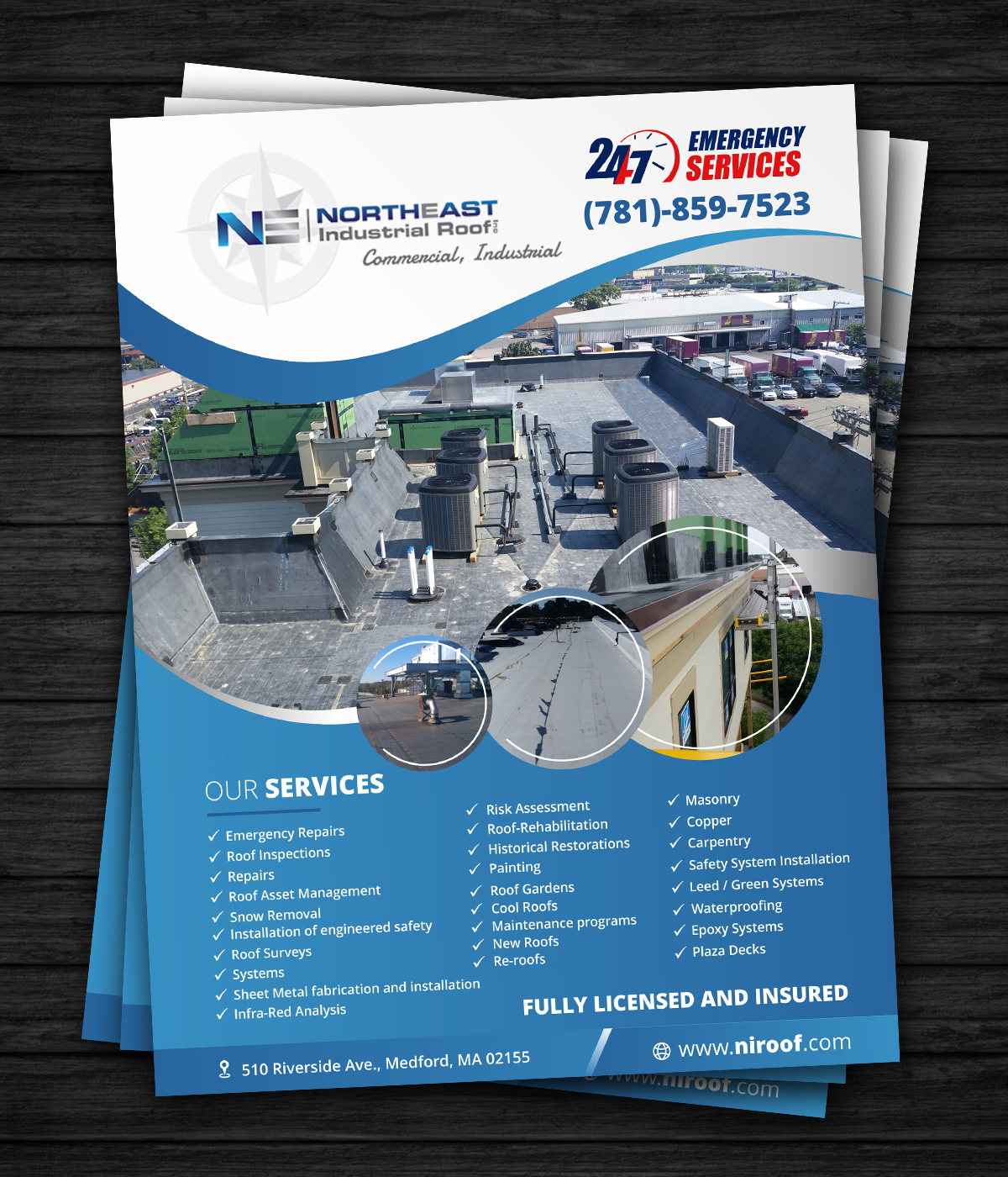 Magazine Design by ecorokerz for Northeast Industrial Roof | Design #17775997