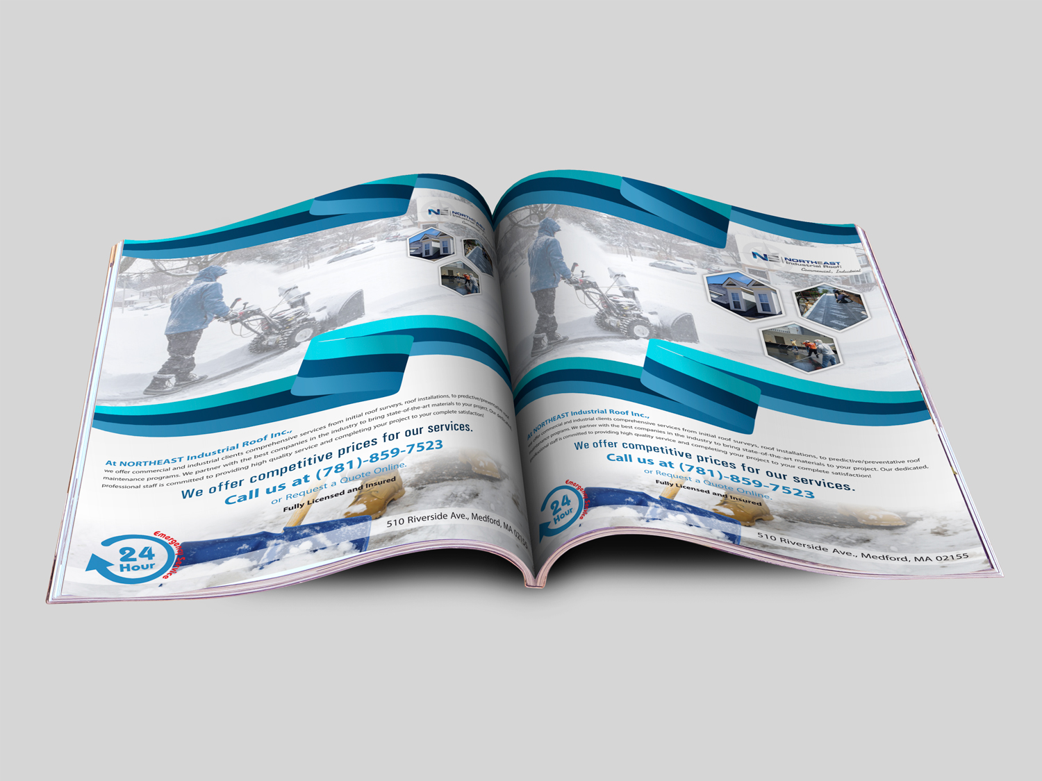 Magazine Design by Petter Goms for Northeast Industrial Roof | Design #17746587