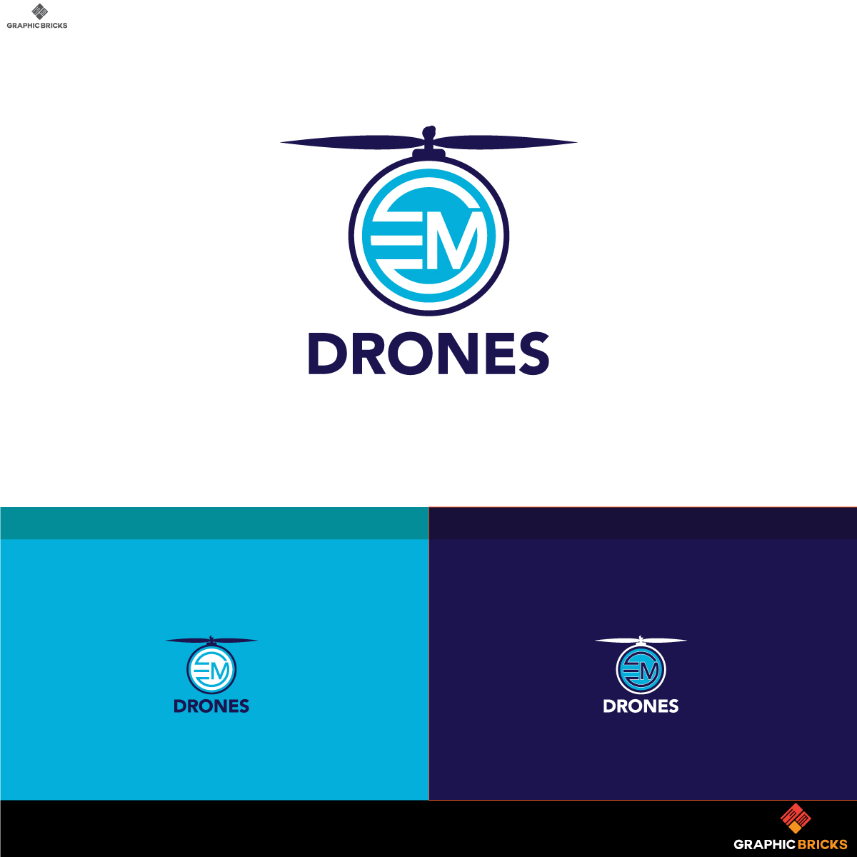 Logo-Design von Graphic Bricks für E.M. Drones | Design #17775874