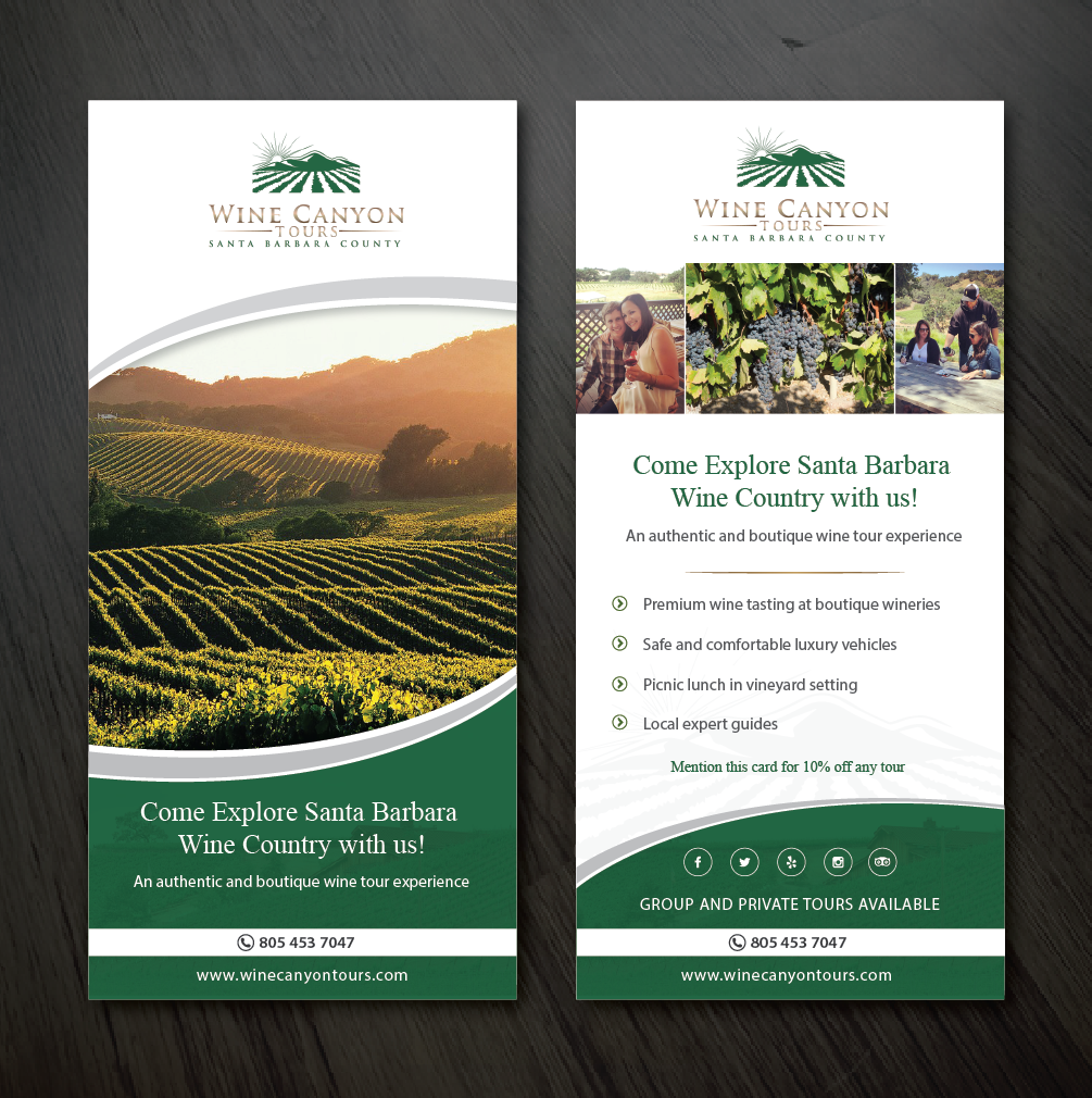 Flyer-Design von alex989 für Wine Canyon Tours | Design #17868205