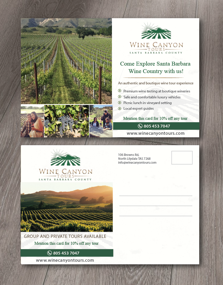 Flyer Design by alex989 for Wine Canyon Tours | Design #17885446