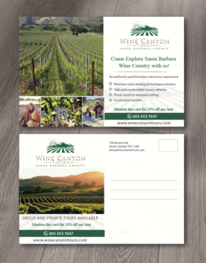 Wine Canyon Tours Post Card/Flyer  | Flyer Design by alex989