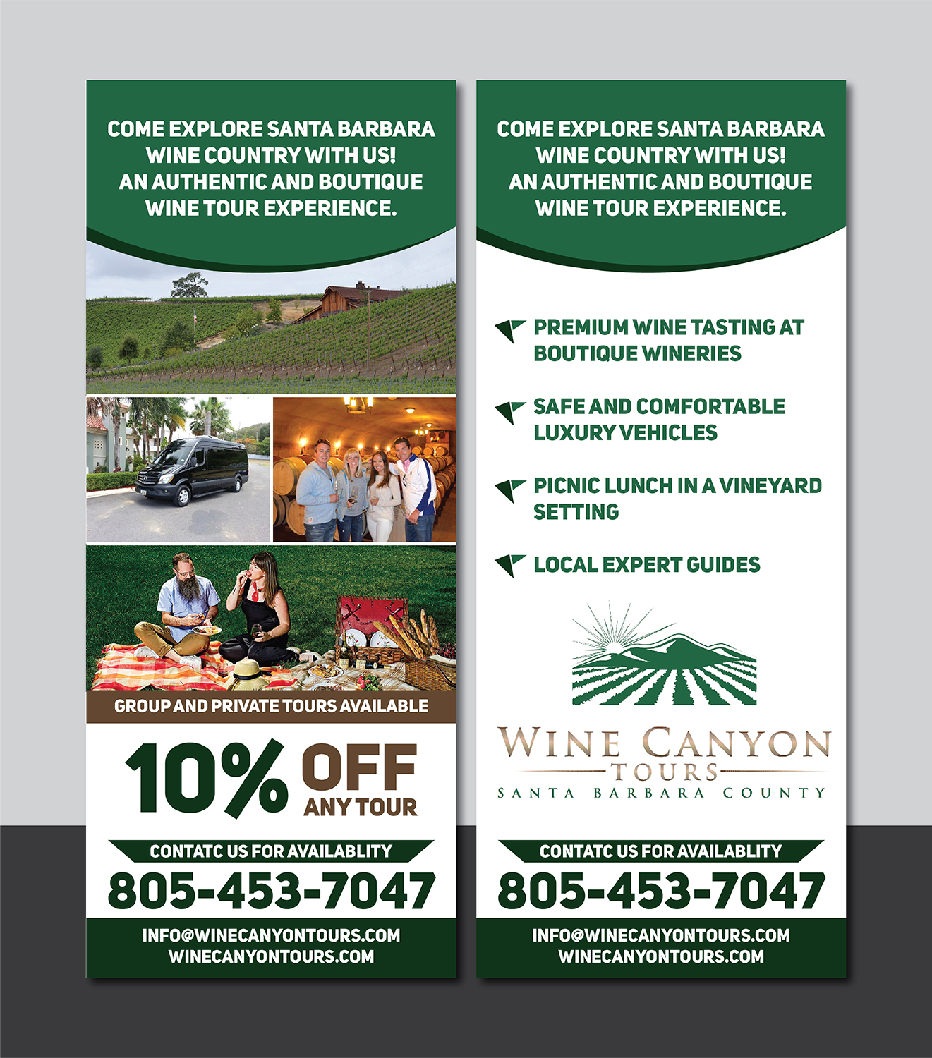 Flyer Design by Deziners Zone for Wine Canyon Tours | Design #17890967