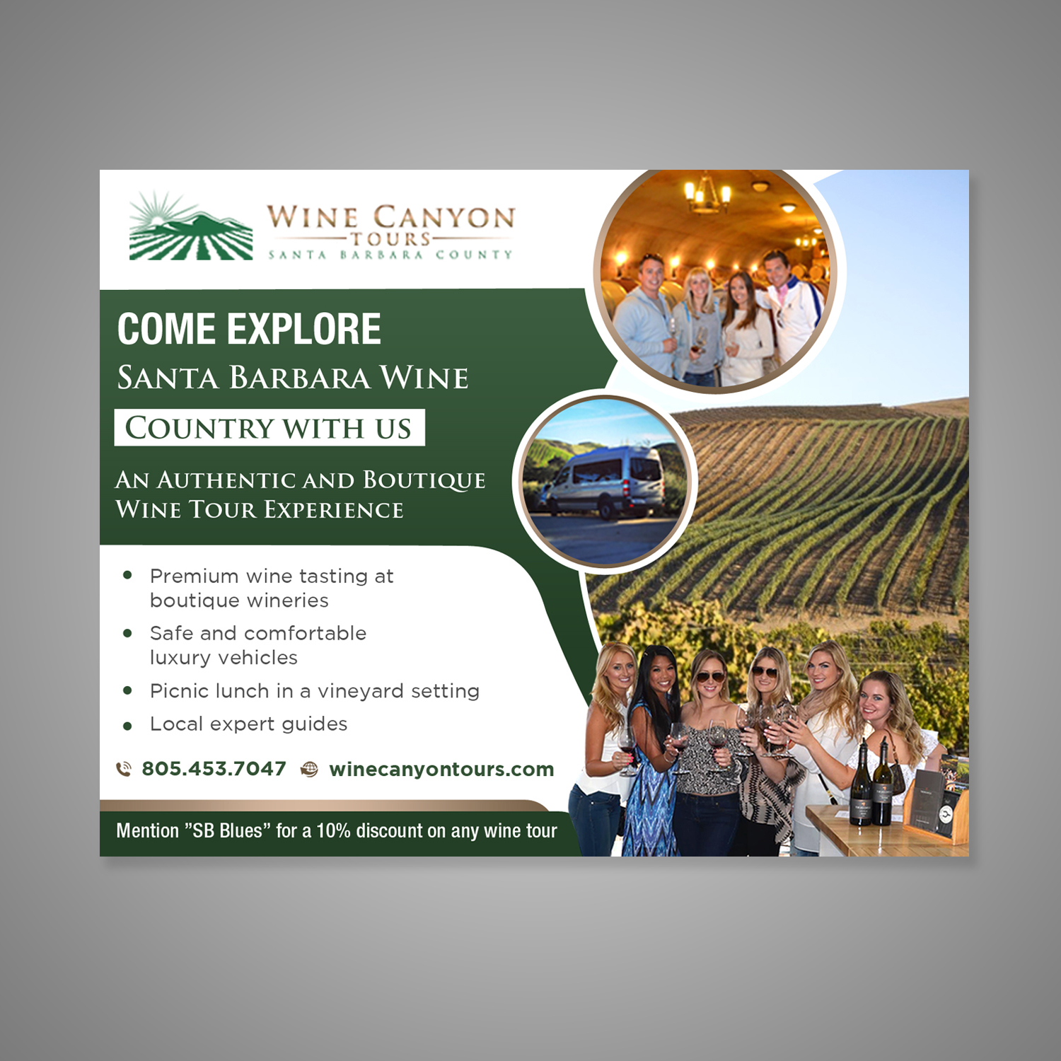 Flyer-Design von creative.bugs für Wine Canyon Tours | Design #17774391