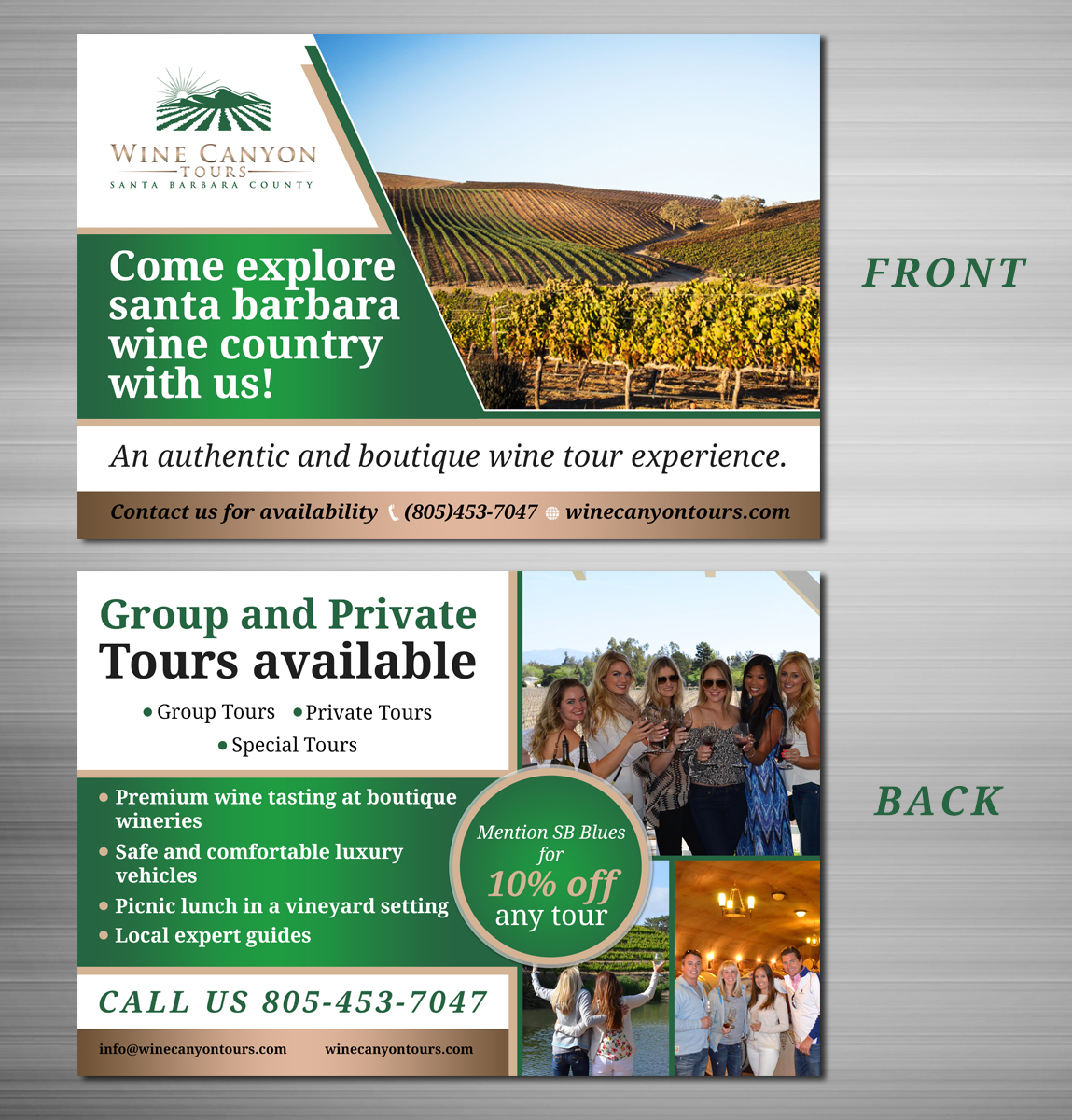 Flyer Design by TSU Creations for Wine Canyon Tours | Design #17881742