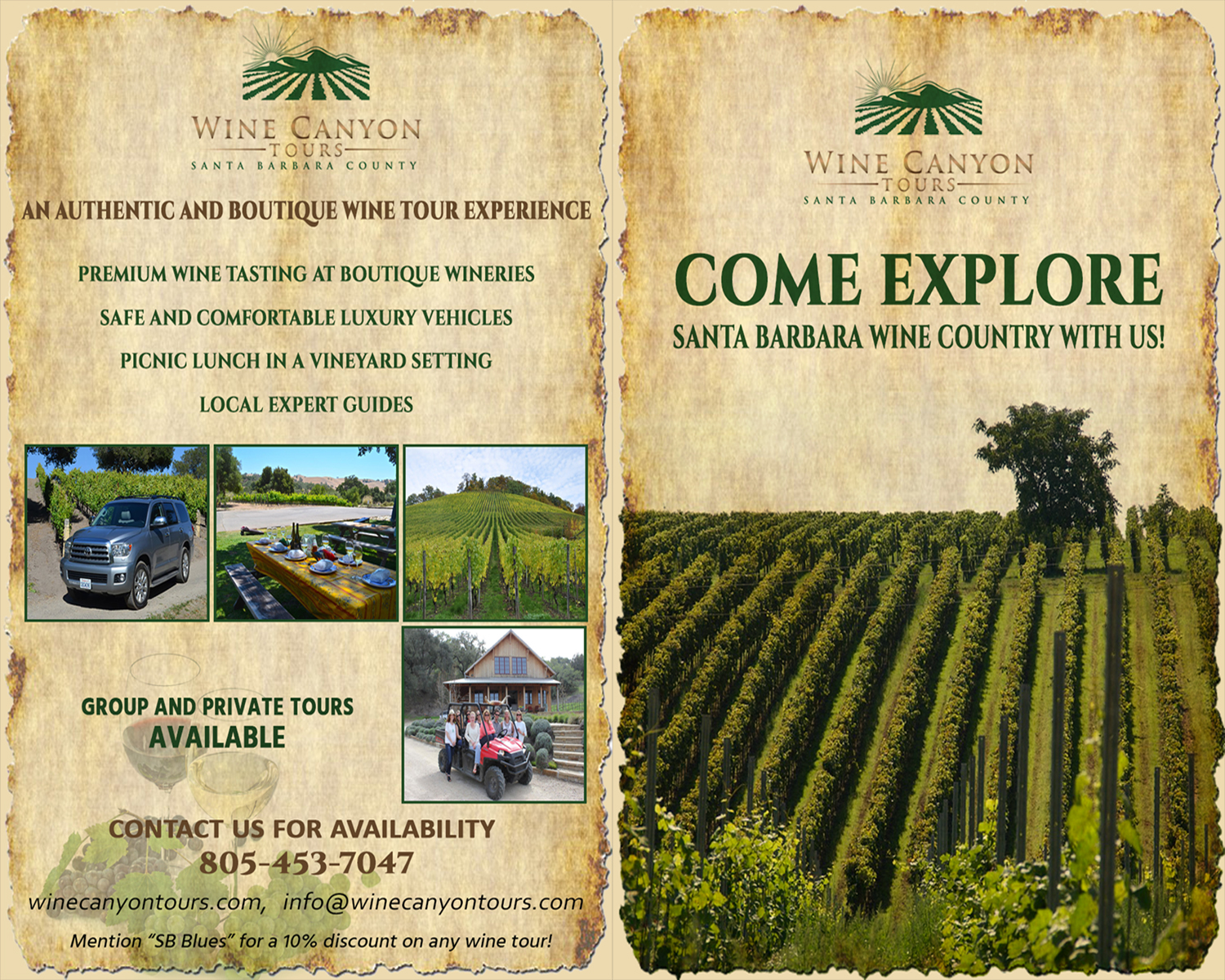 Flyer Design by sormaz.tanja for Wine Canyon Tours | Design #17863467