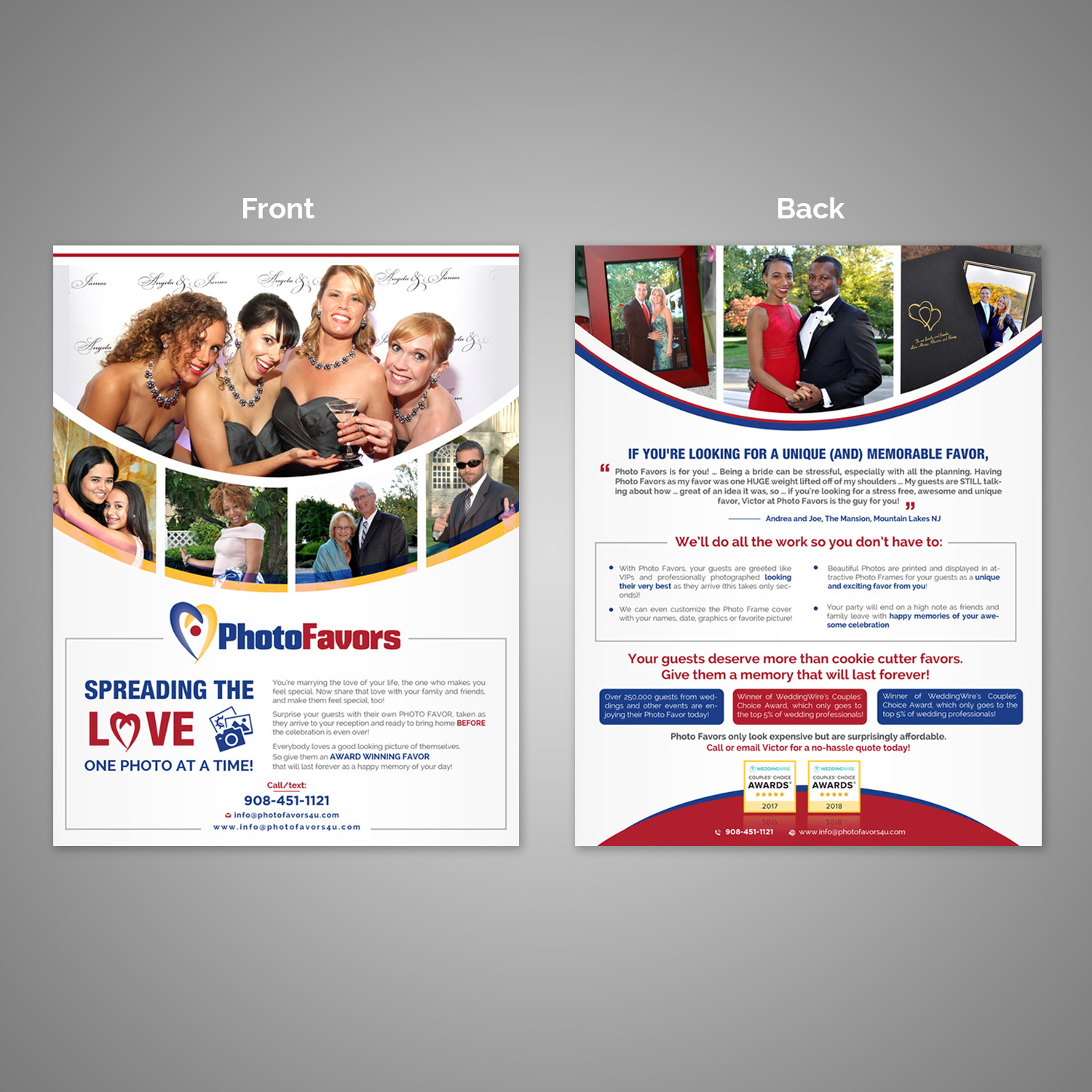 personable feminine wedding flyer design for photo favors by wedding flyer design